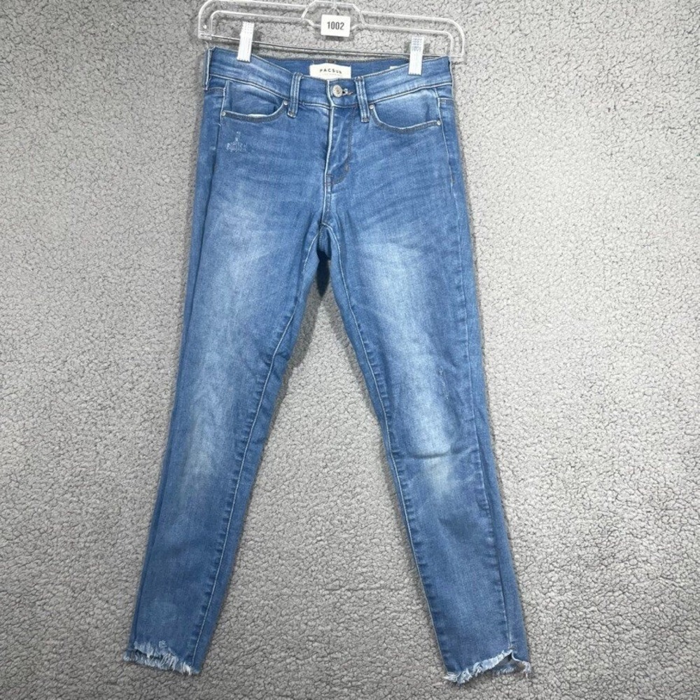 PacSun Pants Womens 23 Blue Jeans Ankle Jegging Distressed Cut Off Hem Ladies